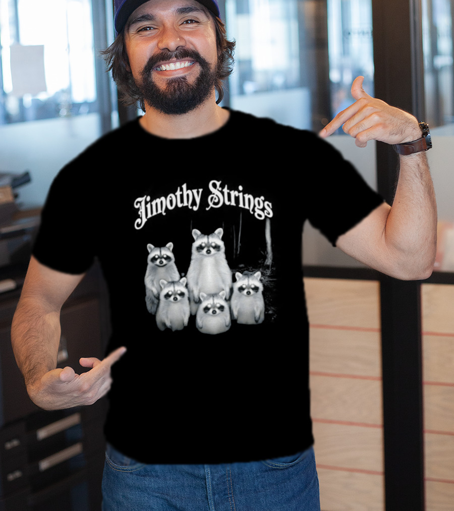 Jimothy Strings Cute Raccoon Family T-Shirt