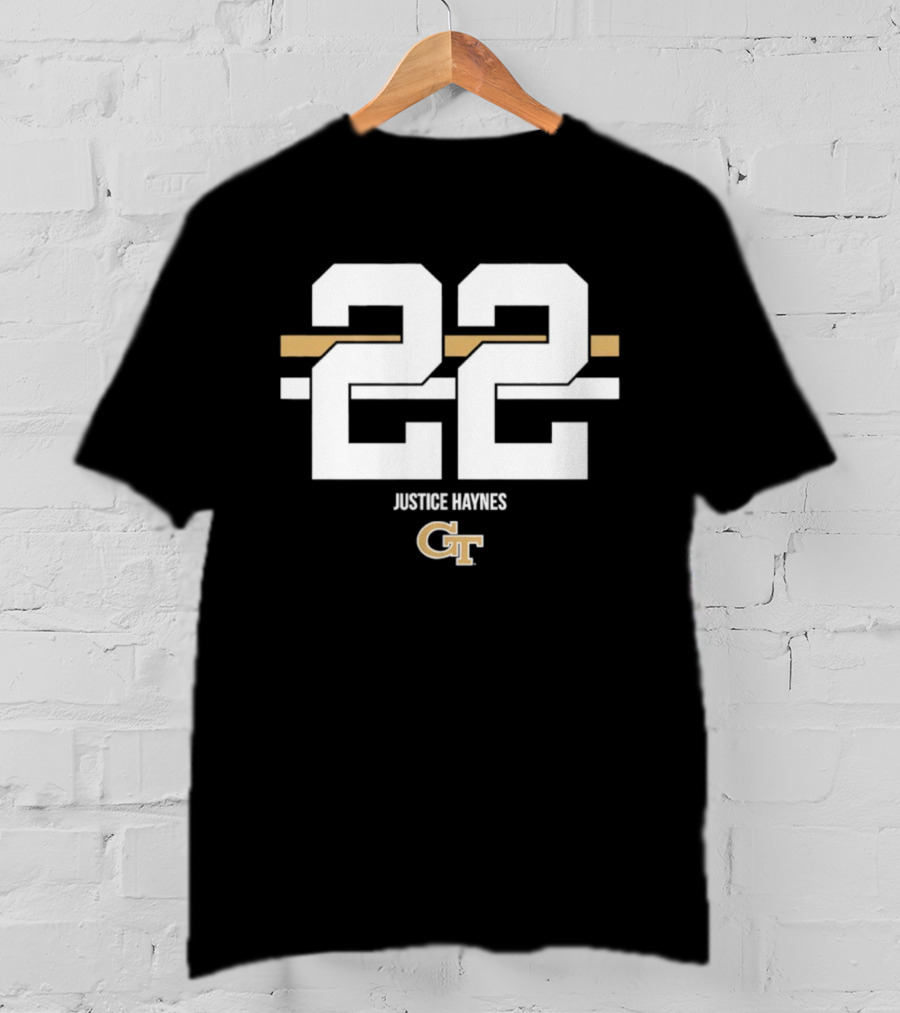 Justice Haynes 22 Georgia Tech GT NCAA Football T-Shirt