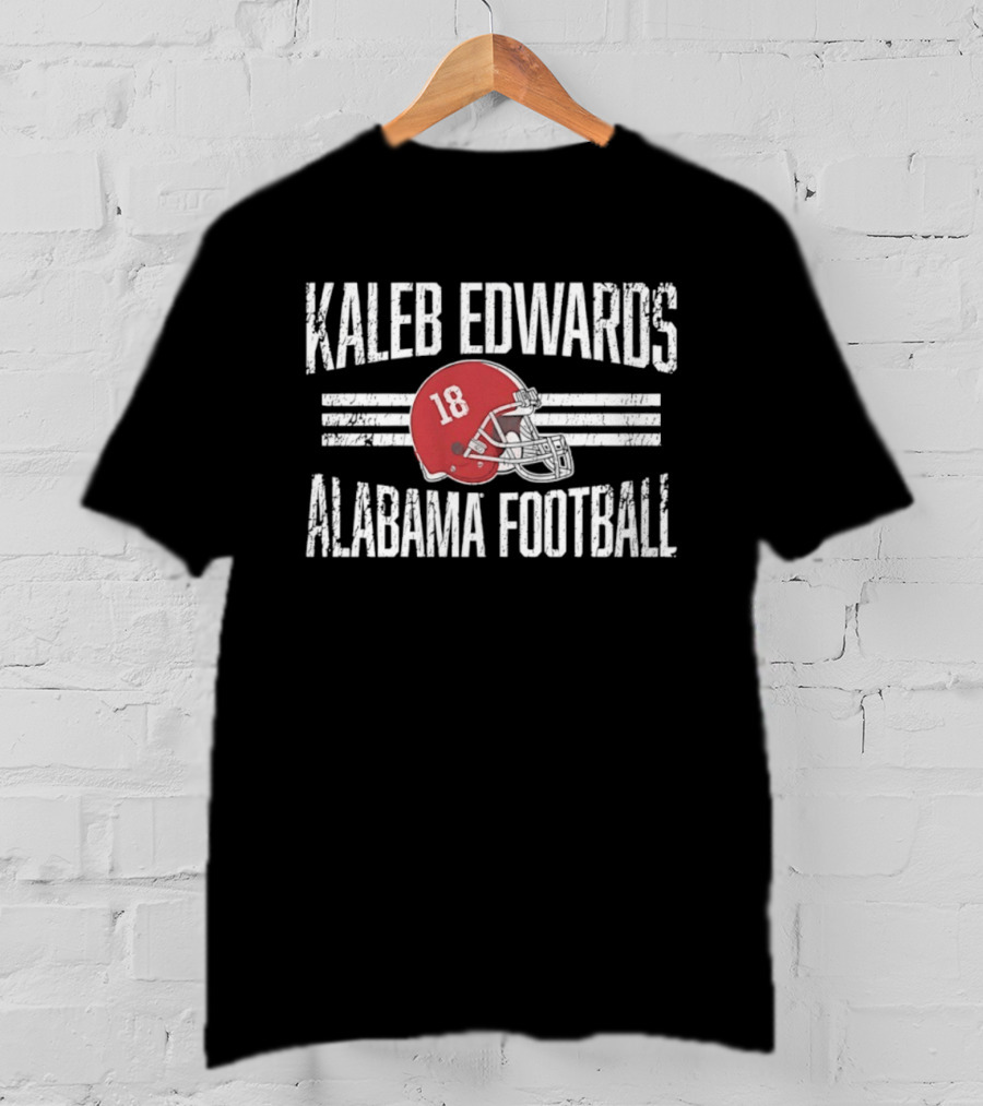Kaleb Edwards 18 Alabama Football Helmet Hero T-Shirt