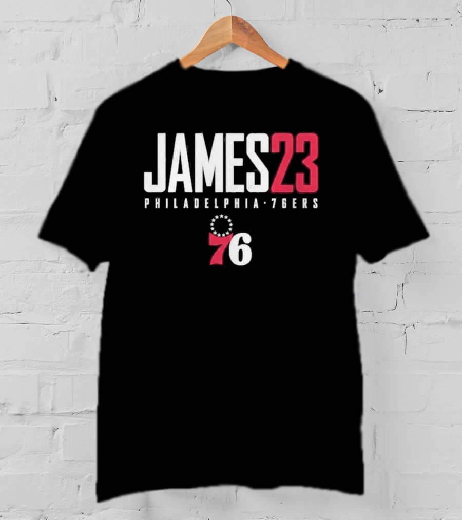 LeBron James 23 Philadelphia 76ers Distressed NBA Jersey T-Shirt