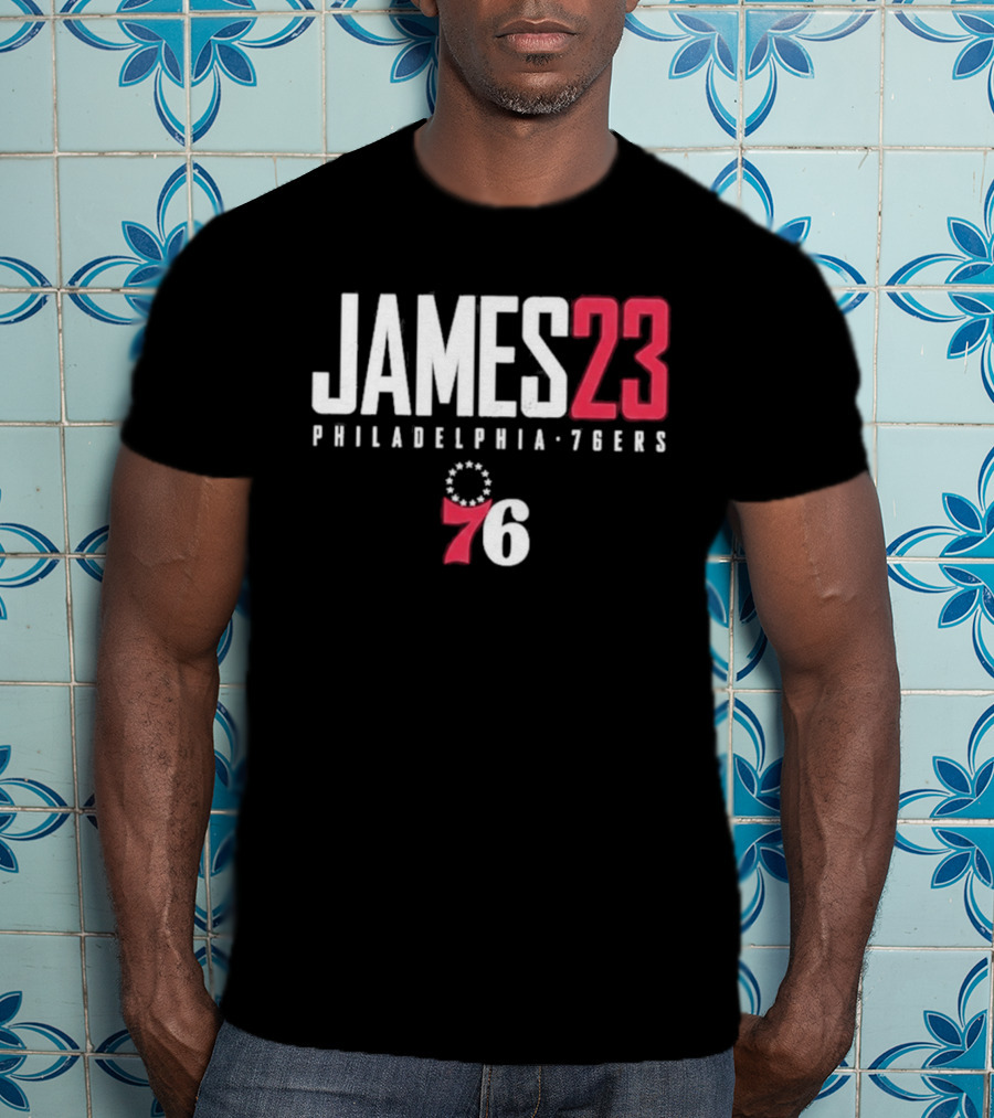 LeBron James 23 Philadelphia 76ers Distressed NBA Jersey T-Shirt
