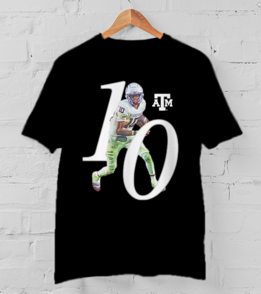 Texas A&M Aggies Marcel Reed 10 Football Player Action Pose T-Shirt