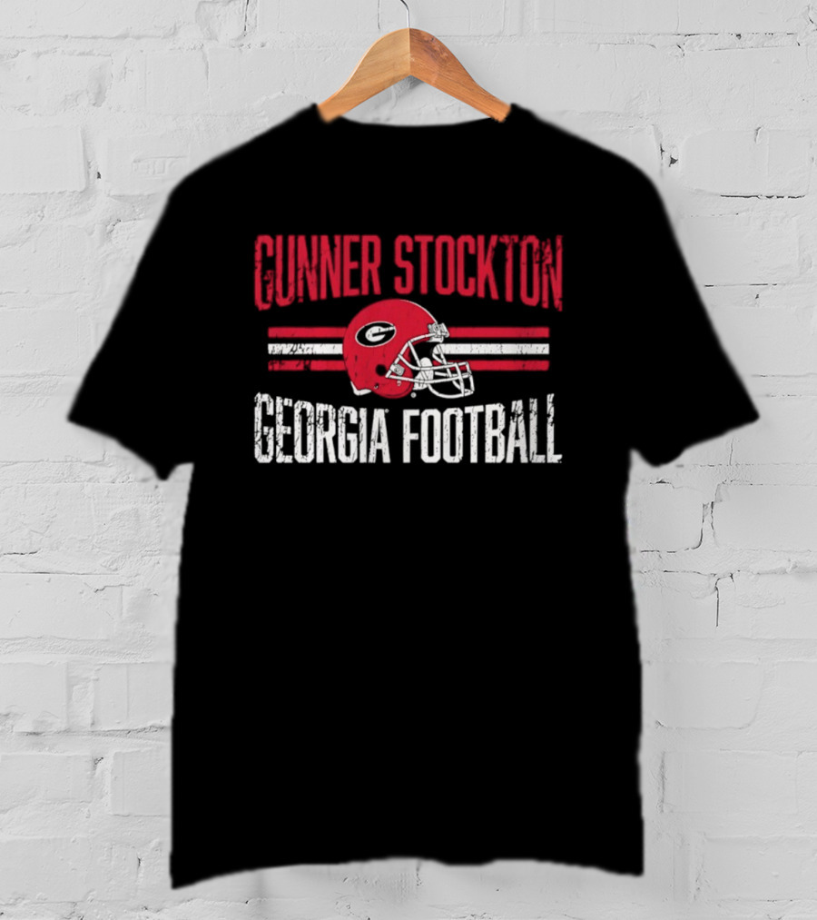 Gunner Stockton Georgia Football Helmet UGA Bulldogs NCAA T-Shirt