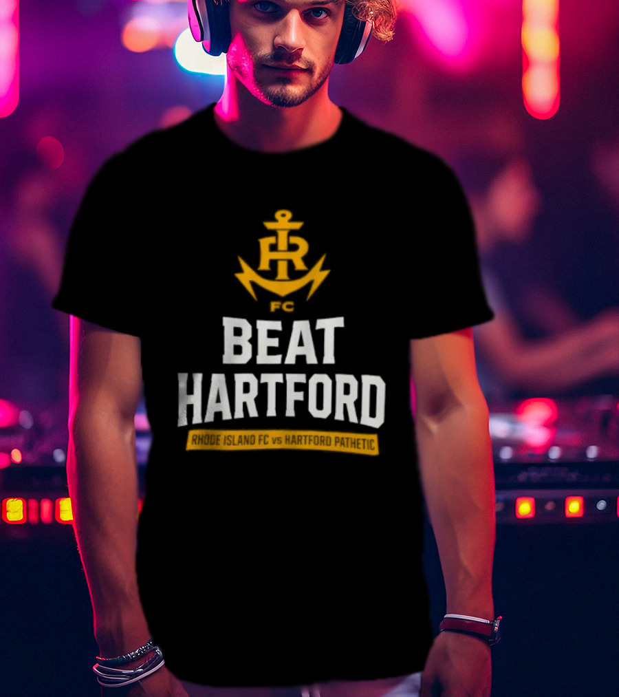 Rhode Island FC Beat Hartford Anchor Icon Above T-Shirt