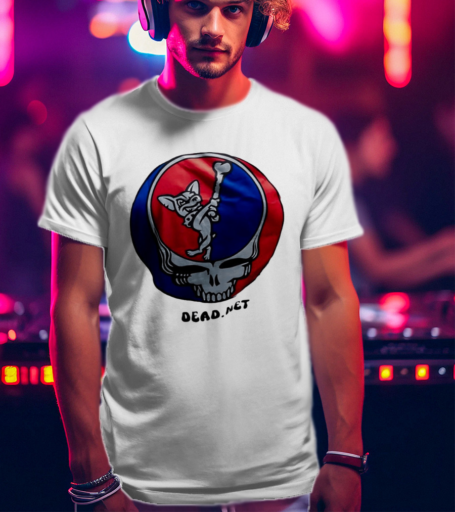 El Paso Dead.Net Skull With French Bulldog And Bone T-Shirt
