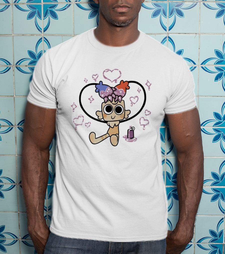 Goob The Fluffy Craft Cute Character With Heart And Sparkle T-Shirt