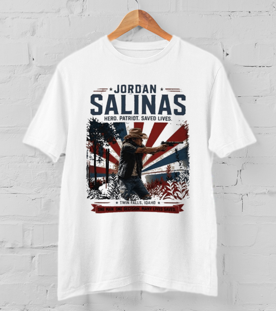 Jordan Salinas Hero Patriot Saved Lives Twin Falls Idaho T-Shirt