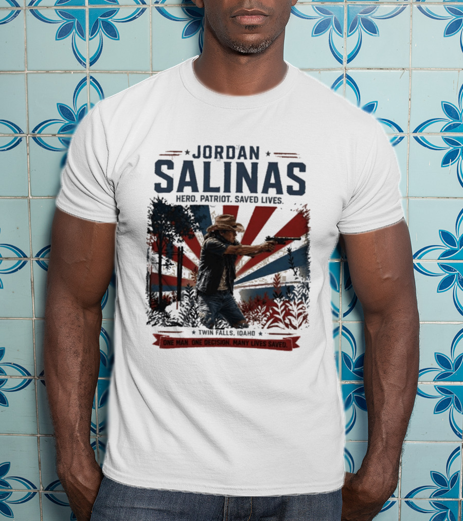 Jordan Salinas Hero Patriot Saved Lives Twin Falls Idaho T-Shirt