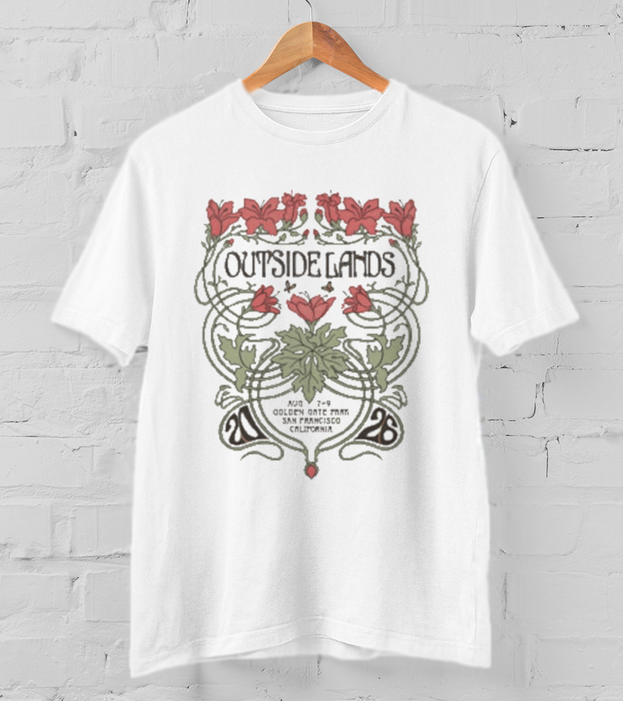 Outside Lands Golden Gate Park 2026 San Francisco CA Floral Art Nouveau T-Shirt