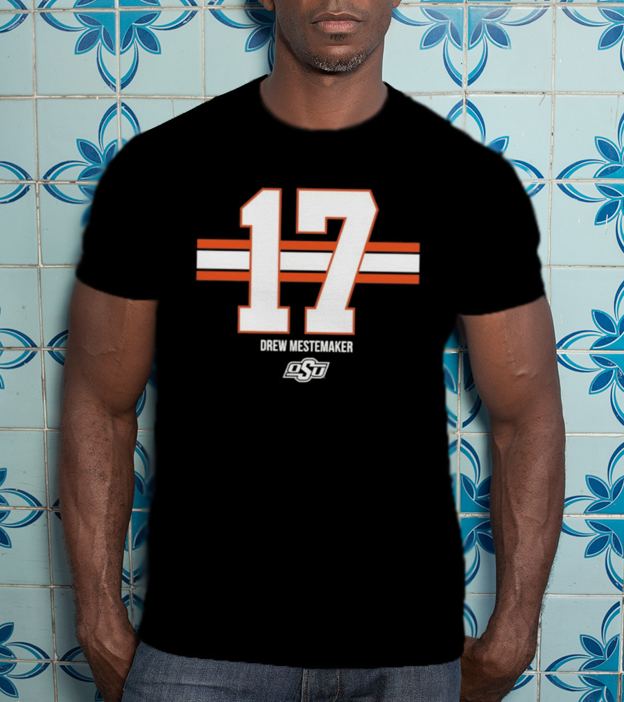 Drew Mestemaker 17 Oklahoma State OSU Football NCAA T-Shirt