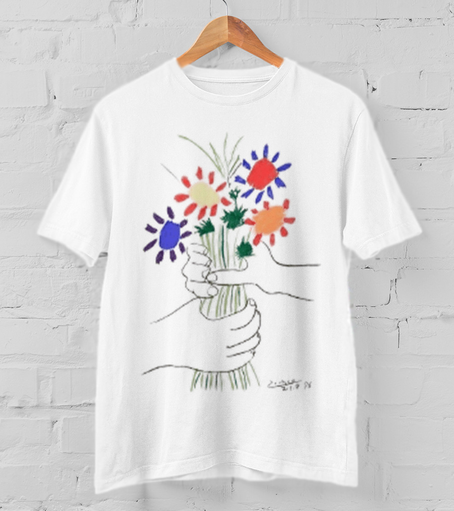 PEACE FOR ALL Uniqlo Tom Mayo Woodman Pablo Picasso Flower T-Shirt