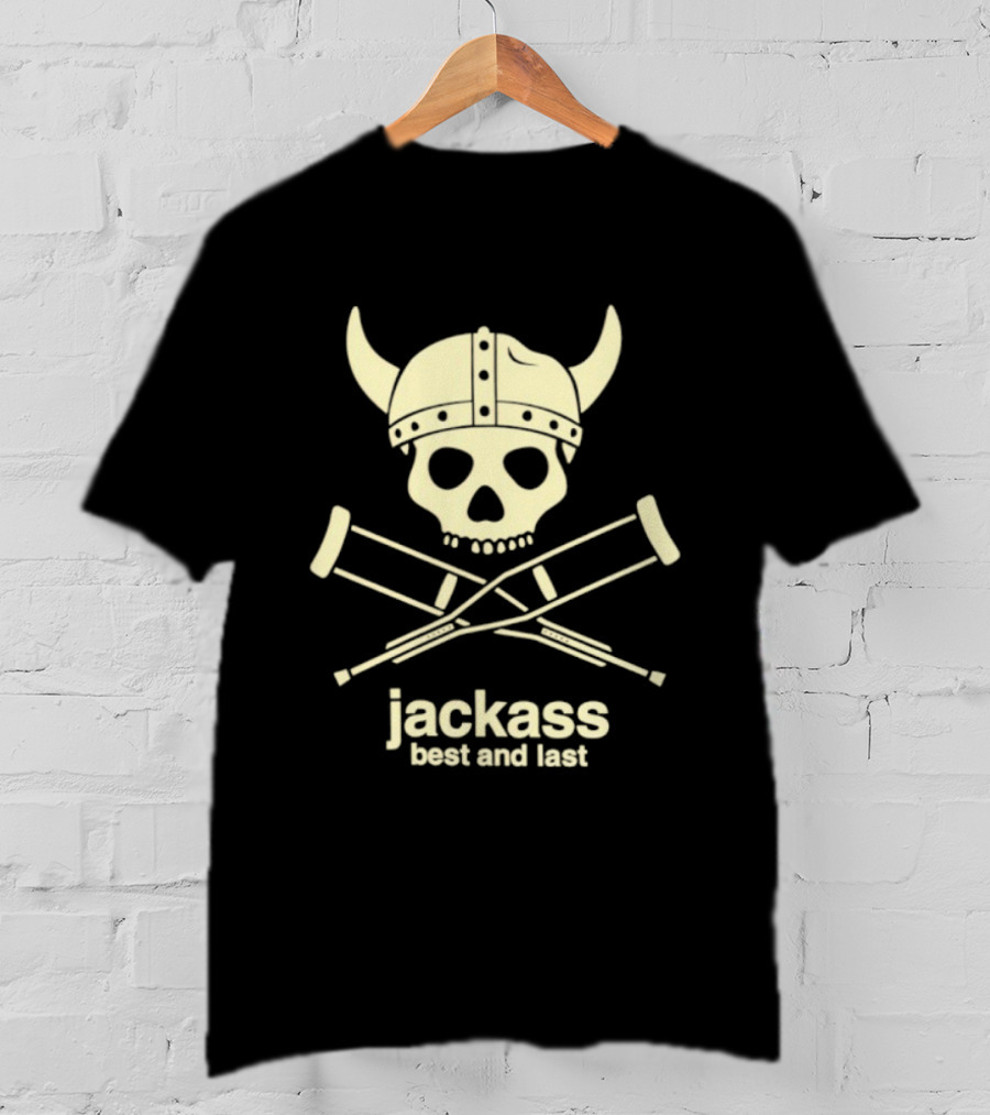 Jackass Best And Last Viking Skull With Crutches T-Shirt