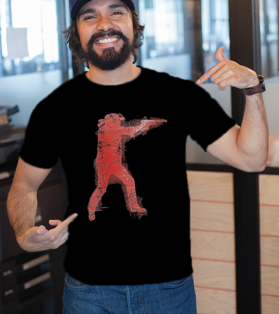 Jordan Salinas Idaho Twin Falls Hero Red Cracked Shooter T-Shirt
