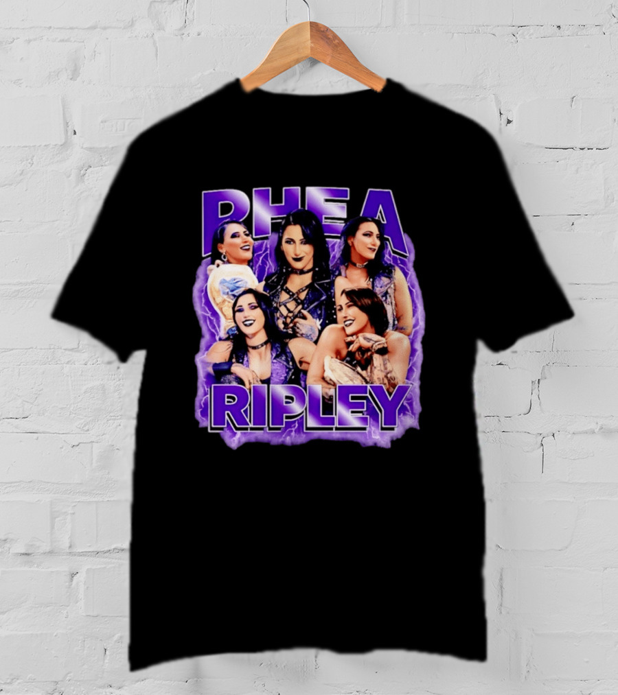 Rhea Ripley Iconic WrestleMania Moments Collage T-Shirt