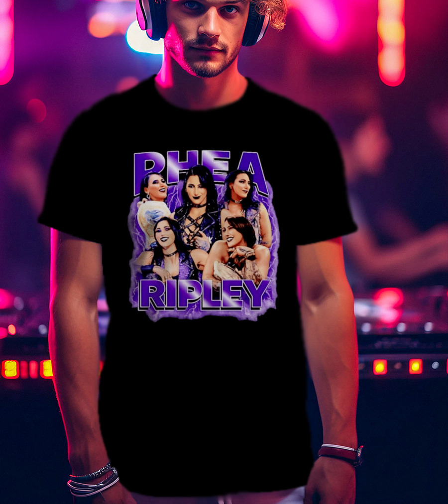 Rhea Ripley Iconic WrestleMania Moments Collage T-Shirt