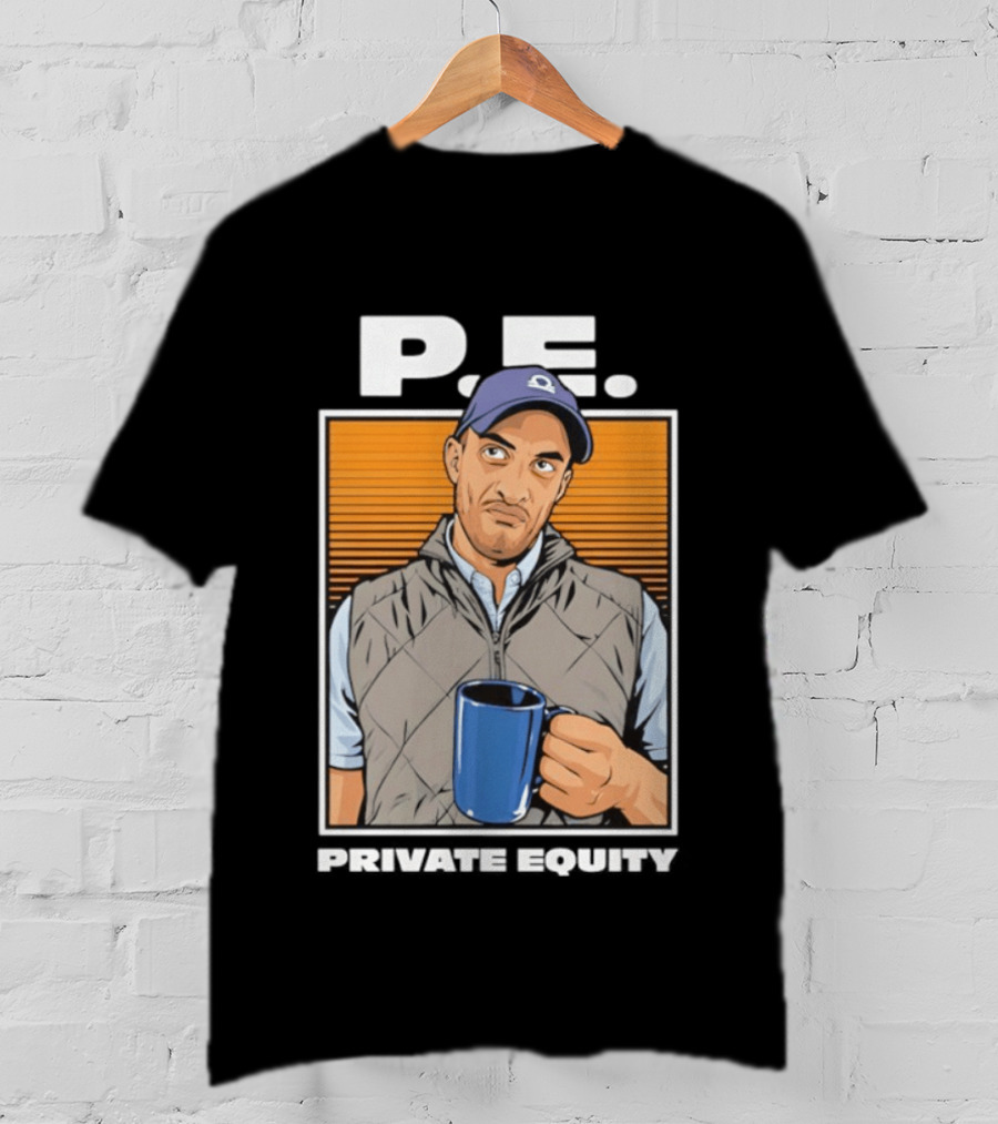 P.E. Guy Holding Coffee In Vest And Cap T-Shirt