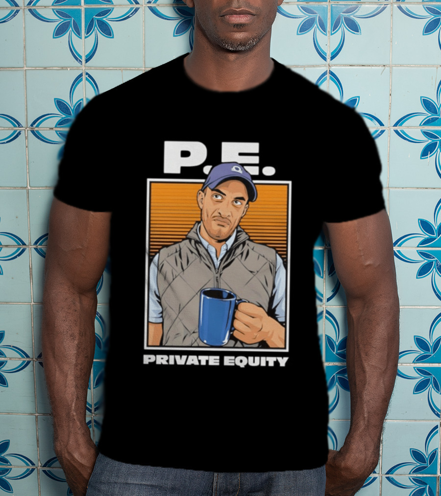 P.E. Guy Holding Coffee In Vest And Cap T-Shirt