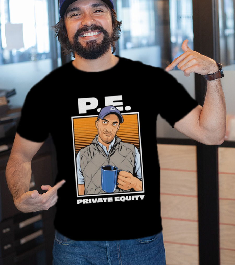 P.E. Guy Holding Coffee In Vest And Cap T-Shirt