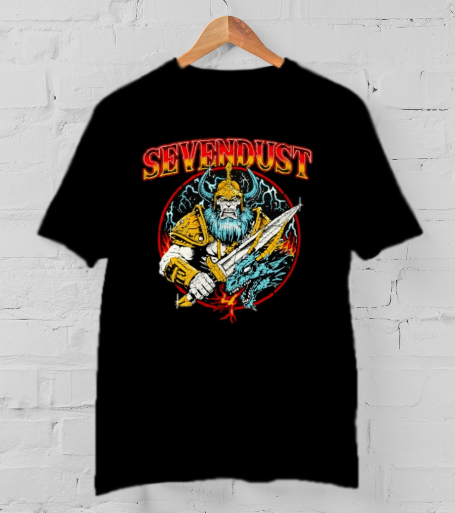 Sevendust Viking Warrior Dragon Battle Axe Power T-Shirt