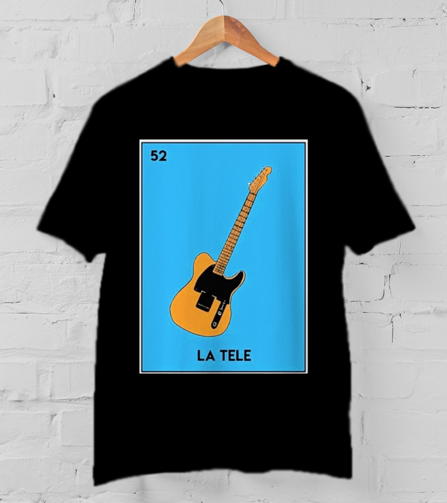 Jeff Garlin La Tele 52 Guitar Image With Number On Blue T-Shirt