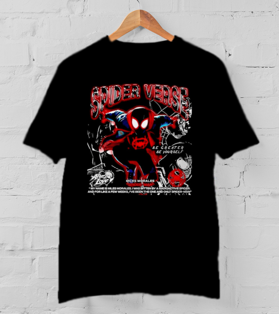 Spider Verse Miles Morales Be Greater Be Yourself Spider Man Marvel T-Shirt