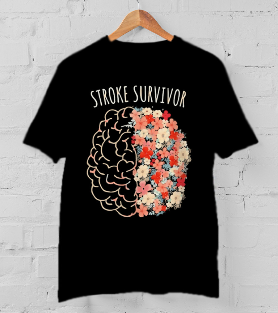 Stroke Survivor Brain With Floral T-Shirt