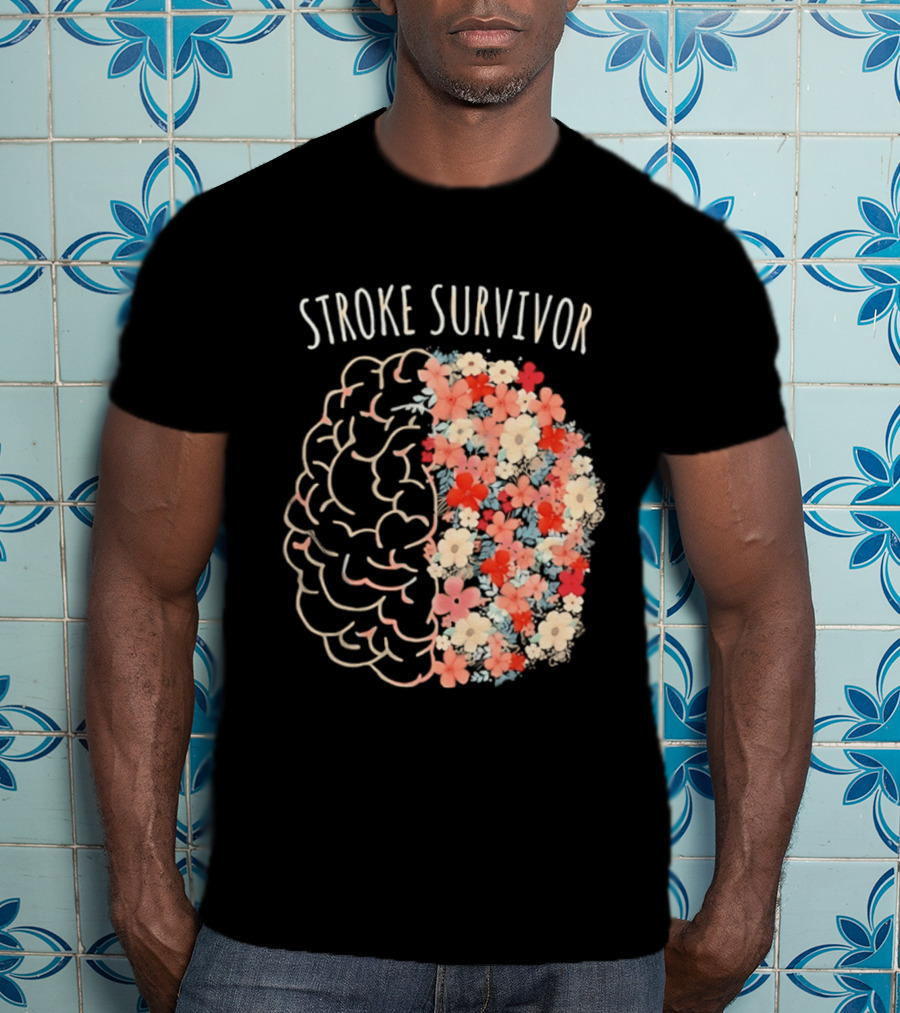 Stroke Survivor Brain With Floral T-Shirt