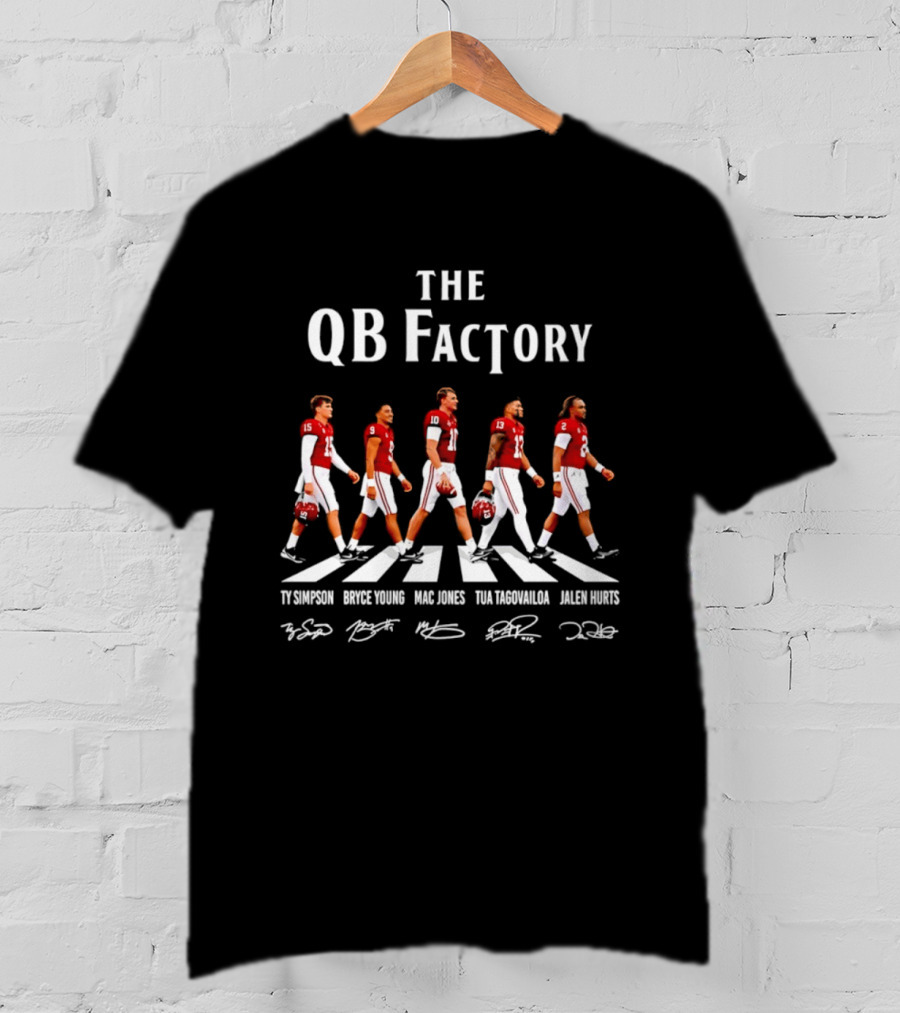 The QB Factory Ty Simpson Bryce Young Mac Jones Tua Tagovailoa Jalen Hurts Alabama Crimson Tide T-Shirt