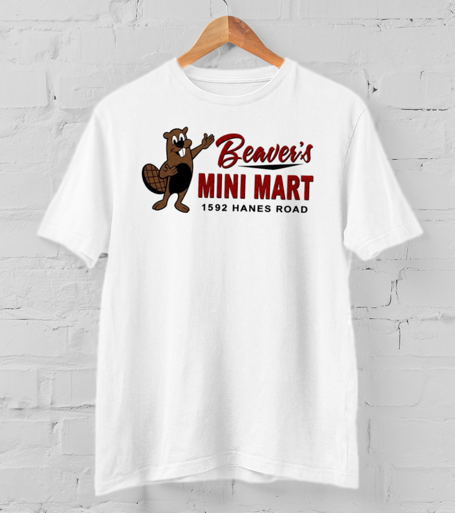 Beaver's Mini Mart Mascot Logo 1592 Hanes Road T-Shirt