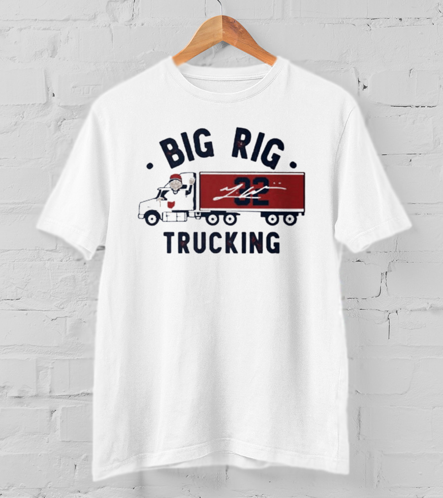 Big Rig Trucking 32 Cartoon Truck Driver With Red Cap T-Shirt