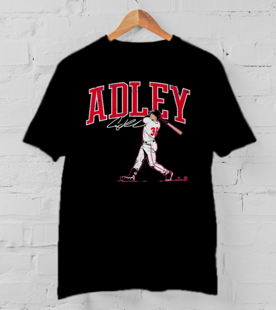 Adley Rutschman Baseball Swing Illustration With Signature T-Shirt