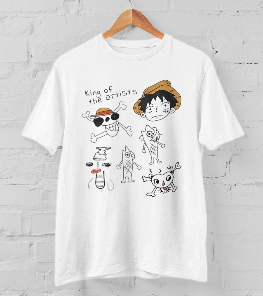 King Of The Artists One Piece Straw Hat Skull Luffy Sketches T-Shirt
