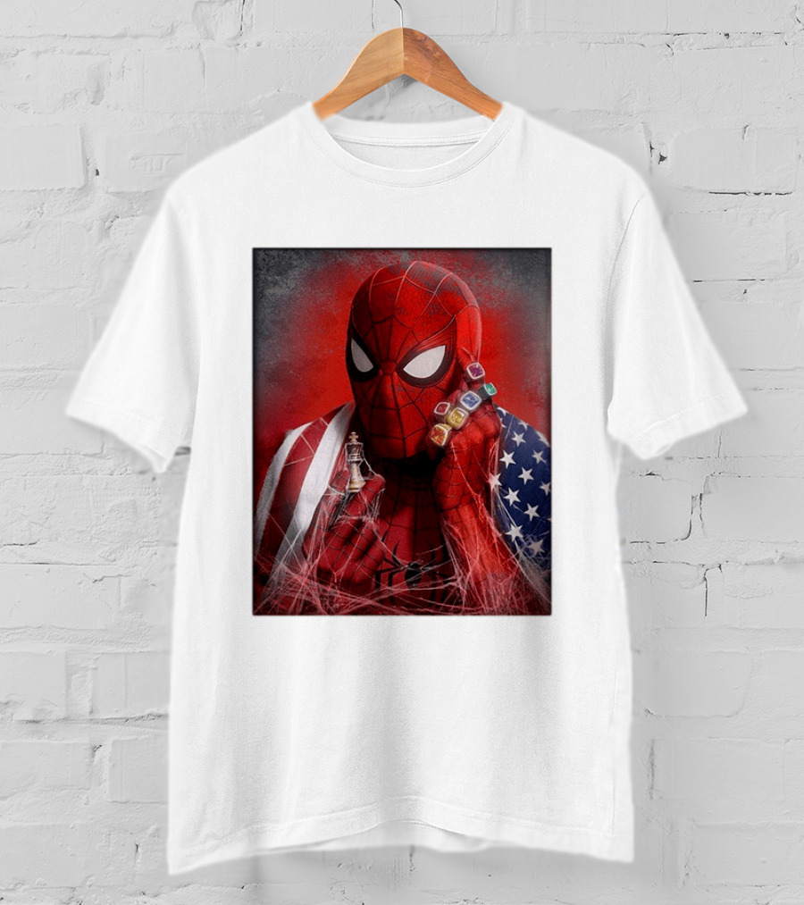 Spider Man Infinity Gauntlet Chess Piece American Flag Avengers Endgame Russo Brothers T-Shirt