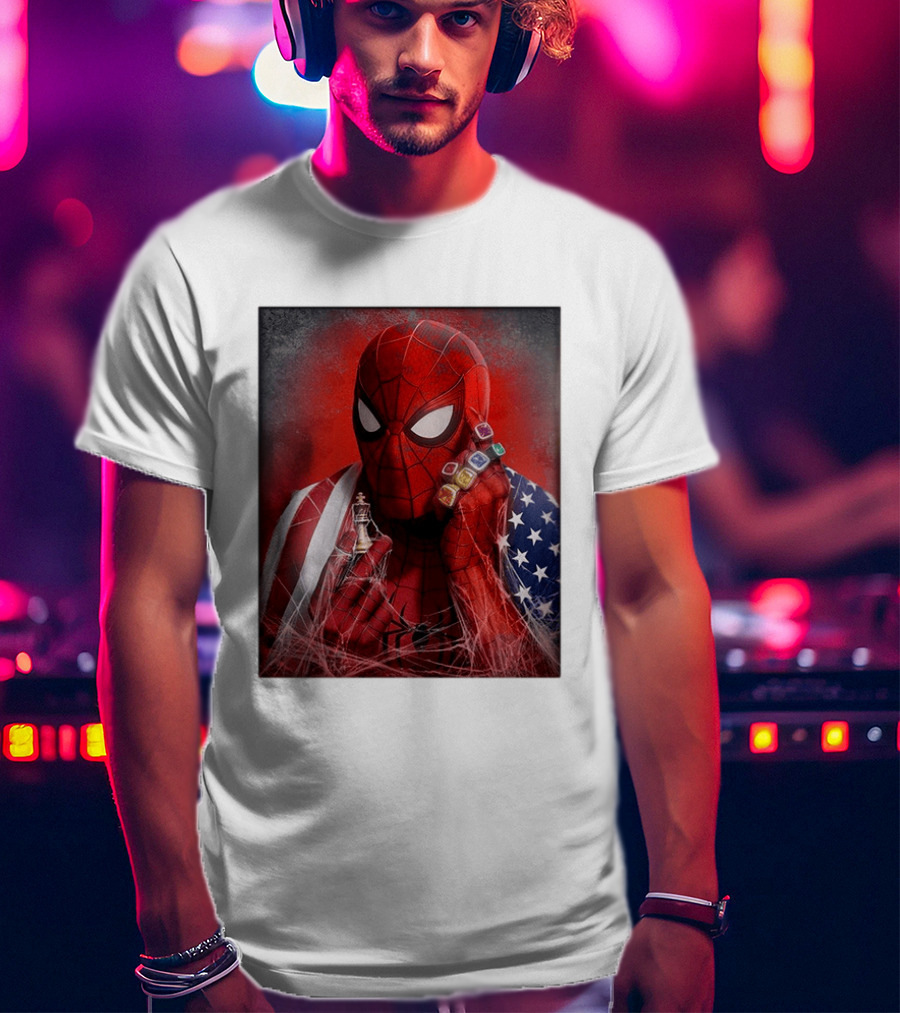 Spider Man Infinity Gauntlet Chess Piece American Flag Avengers Endgame Russo Brothers T-Shirt