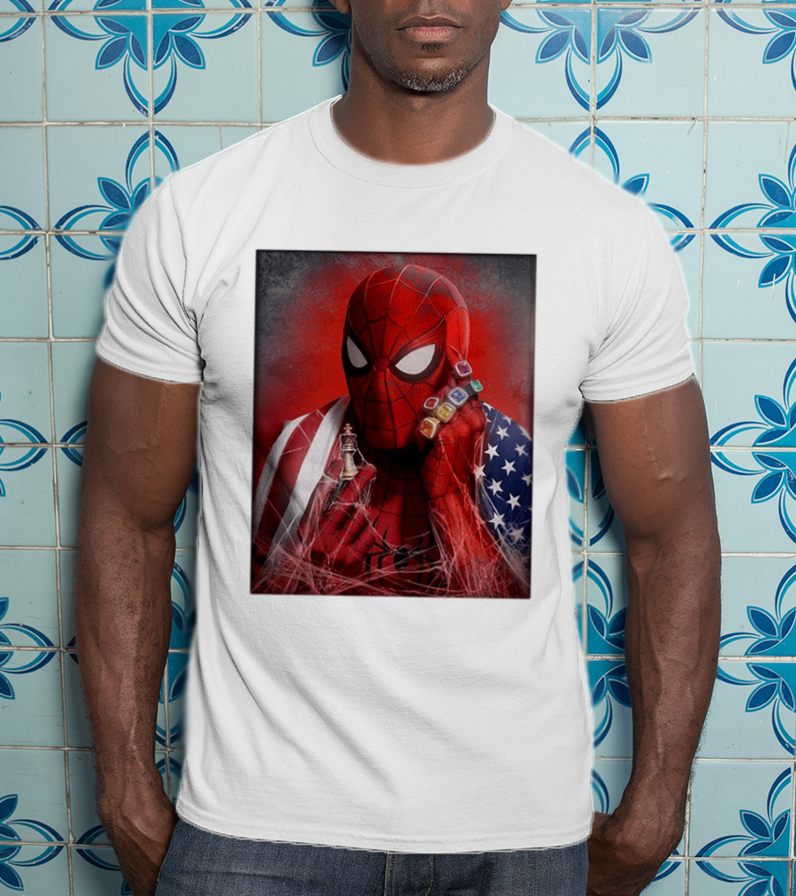 Spider Man Infinity Gauntlet Chess Piece American Flag Avengers Endgame Russo Brothers T-Shirt