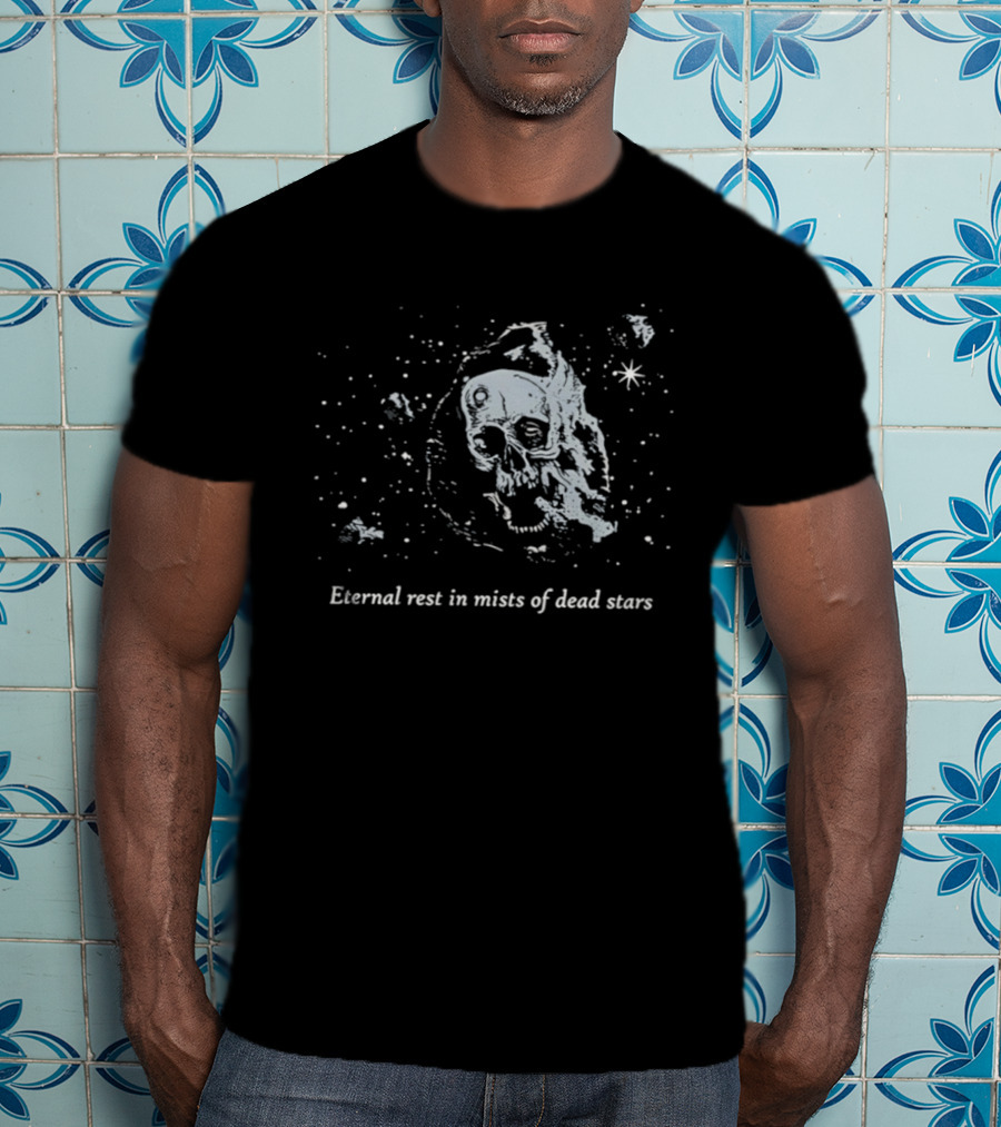 Eternal Rest In Mists Of Dead Stars Skull Space T-Shirt