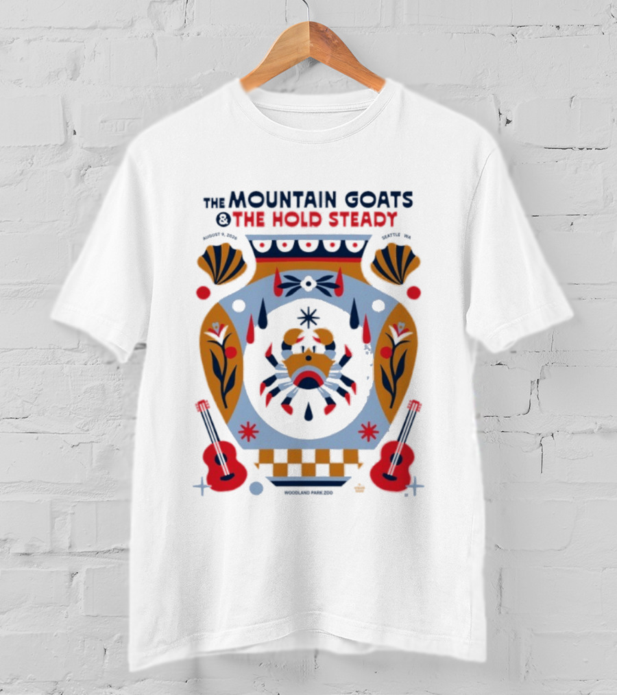The Mountain Goats And The Hold Steady Live August 9 2026 Seattle WA Vintage Music Event T-Shirt