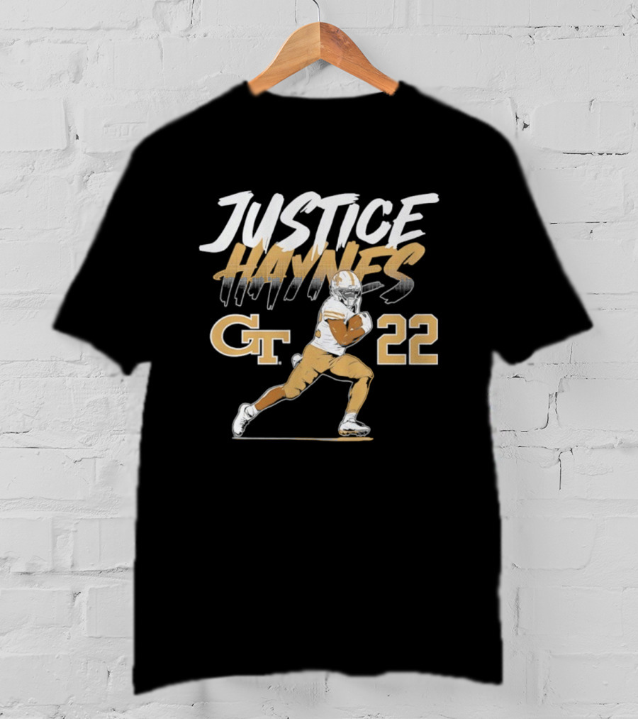 Justice Haynes 22 Georgia Tech Yellow Jackets Football All Star T-Shirt