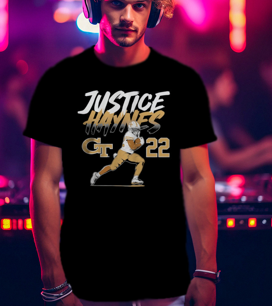 Justice Haynes 22 Georgia Tech Yellow Jackets Football All Star T-Shirt