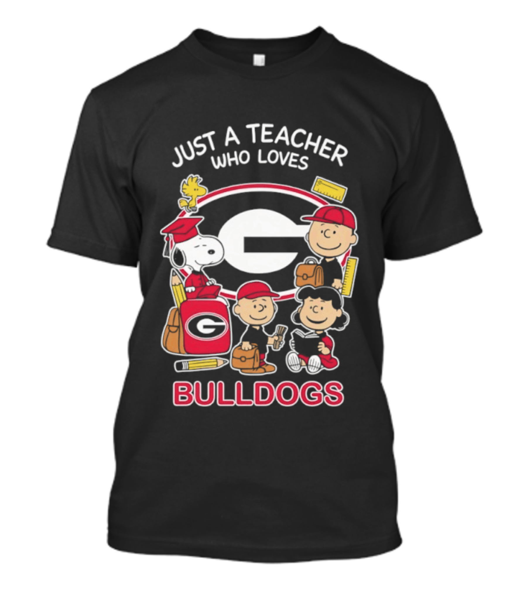 Just A Teacher Who Loves Bulldogs Peanuts X Georgia Football Academics T-Shirt