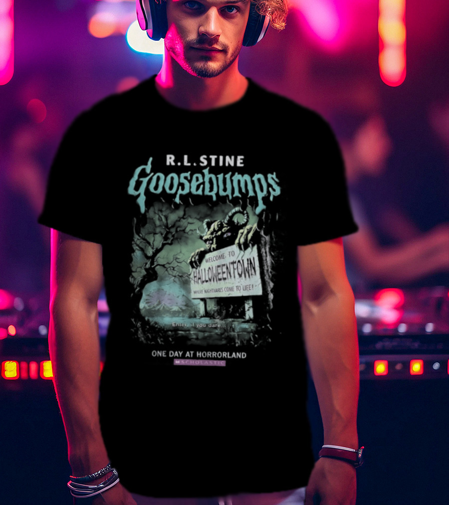 R.L. Stine Goosebumps One Day At Horrorland Halloween T-Shirt