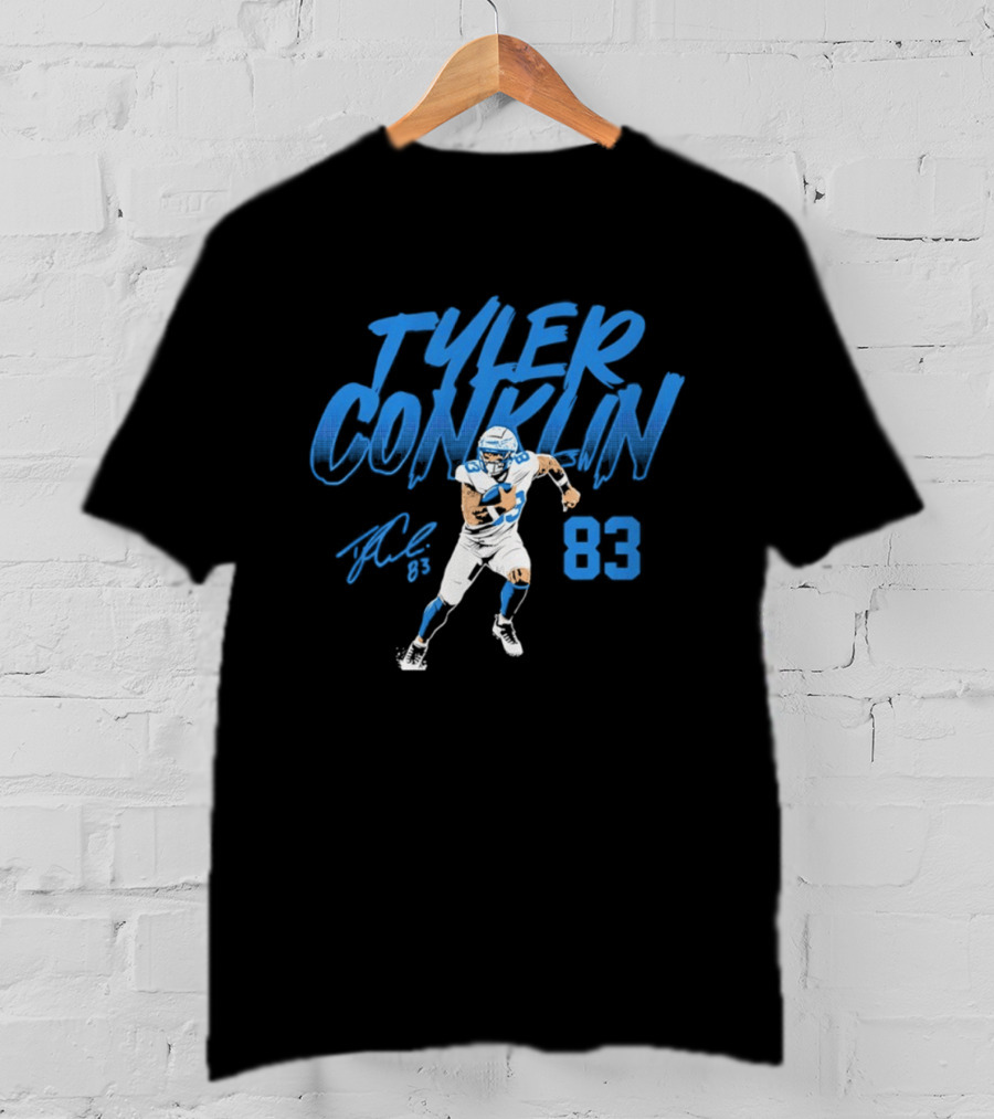 TYLER CONKLIN 83 Detroit Lions Dynamic Pose T-Shirt