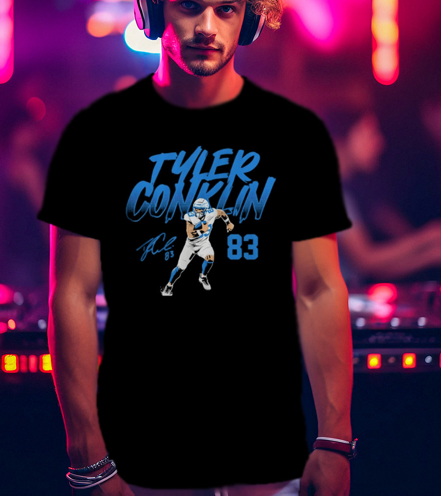 TYLER CONKLIN 83 Detroit Lions Dynamic Pose T-Shirt
