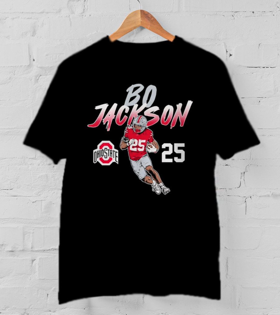 Bo Jackson 25 Ohio State Buckeyes Iconic Pose T-Shirt