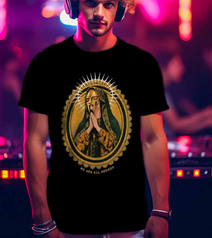 MF Doom We Are All Doomed Iconic Hip Hop Rap Prayer T-Shirt