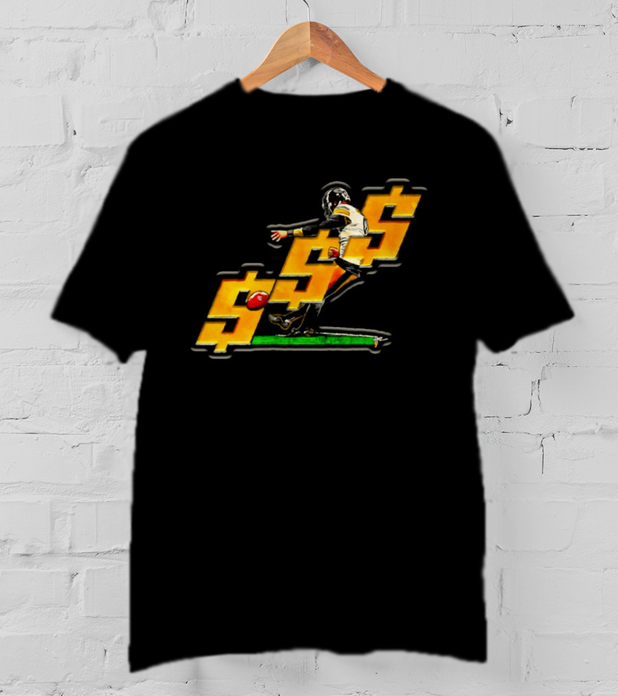 Pittsburgh Steelers Chris Boswell Kicking Football Dollar Sign T-Shirt