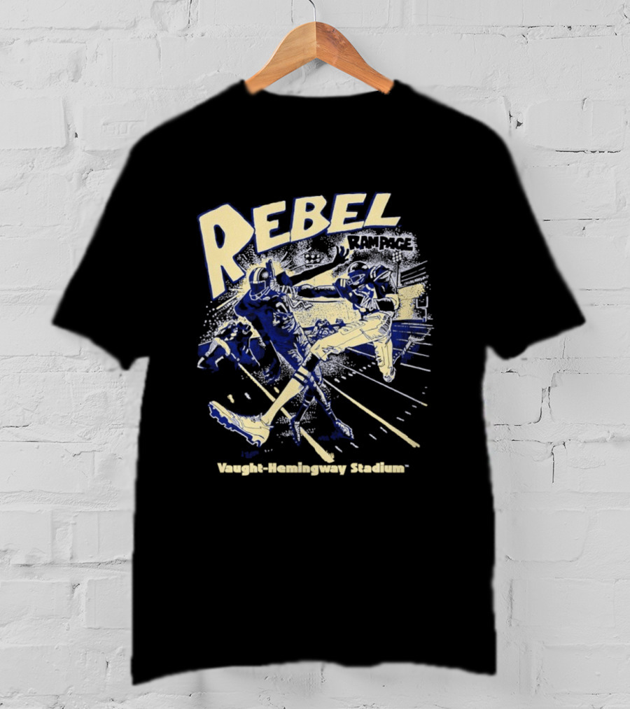 Rebel Rampage Ole Miss Football Vaught Hemingway Stadium T-Shirt