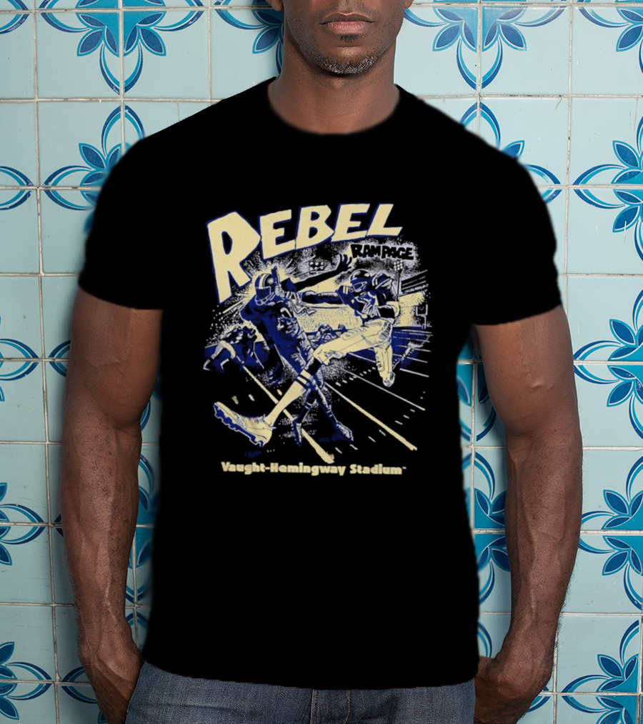 Rebel Rampage Ole Miss Football Vaught Hemingway Stadium T-Shirt