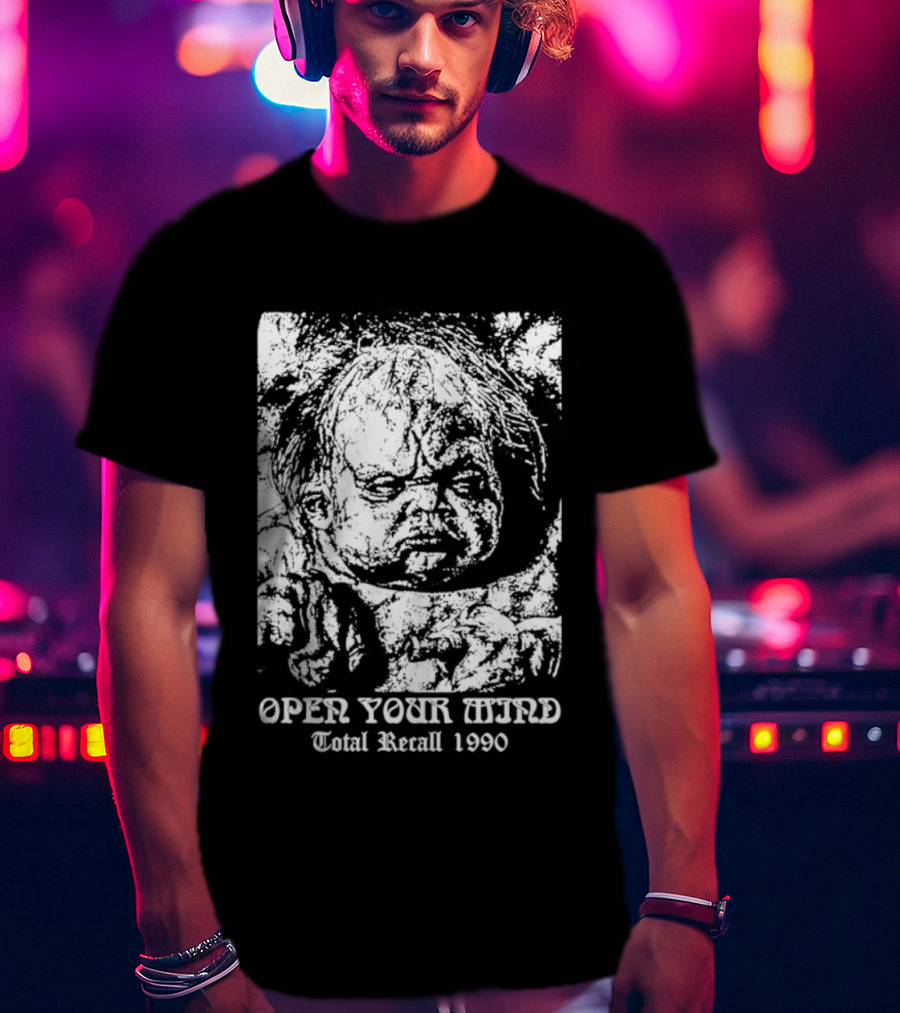 Open Your Mind Total Recall 1990 Arnold Schwarzenegger T-Shirt