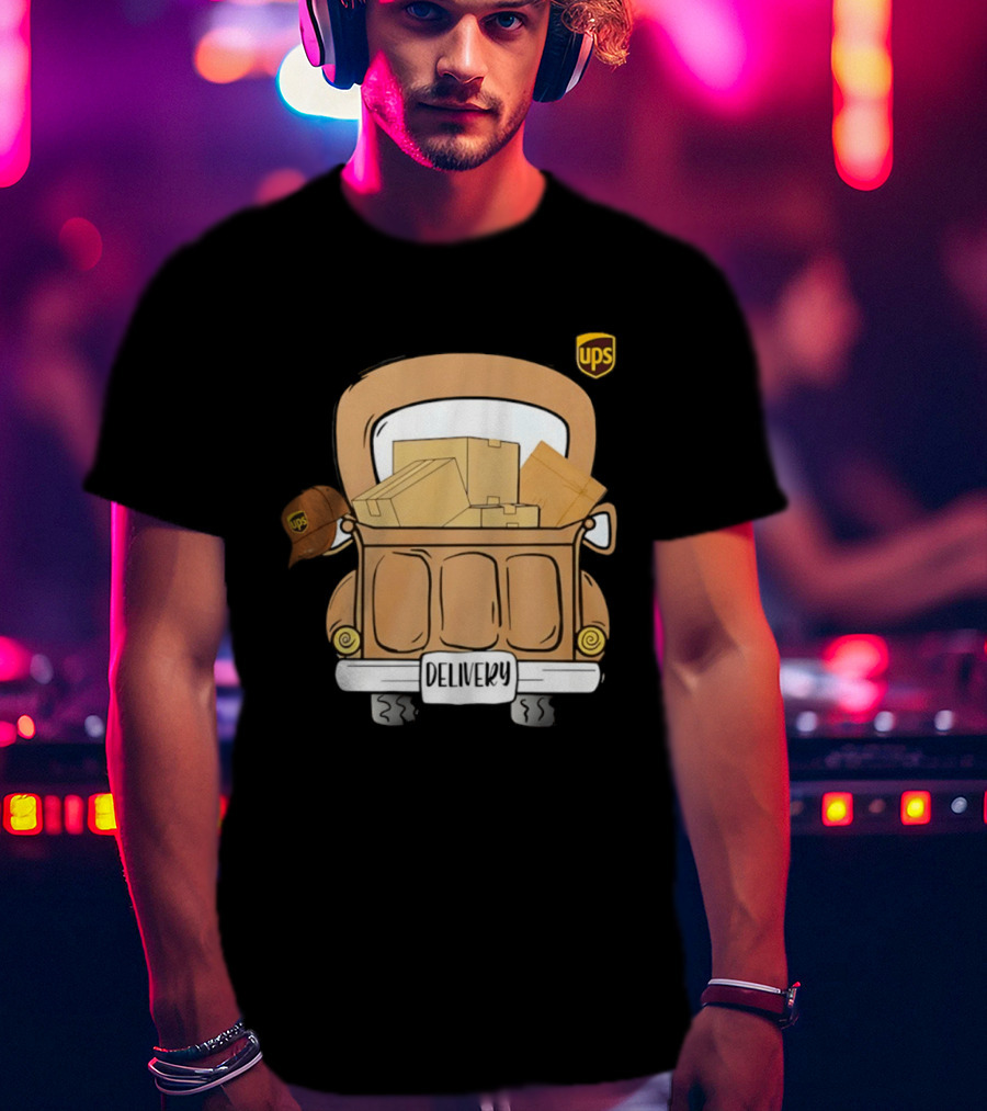 UPS Delivery Truck With Packages And Hat T-Shirt